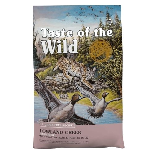 Taste of the Wild 2kg ((Lowland Creek)) Roasted Quail & Roasted Duck 無穀物全貓糧 烤鵪鶉+烤鴨肉配方 2公斤 (90202404) 紫色